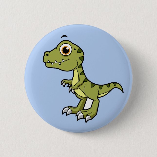 Cute Illustration Of A Tyrannosaurus Rex. 6 Cm Round Badge (Front)