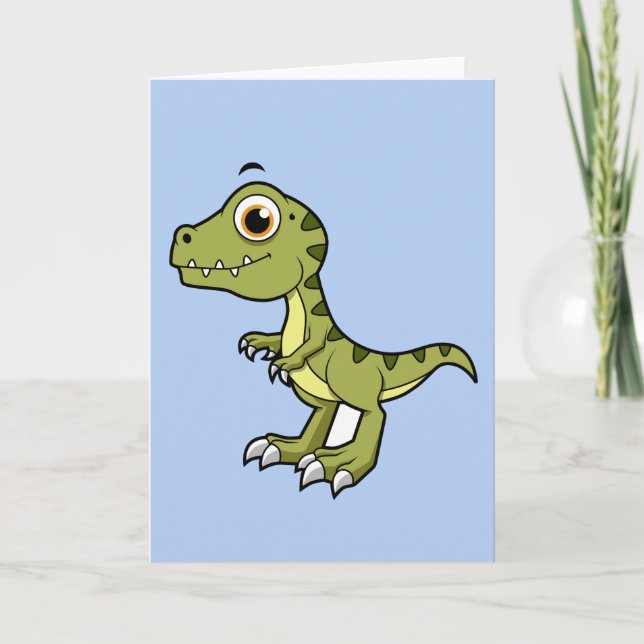 Cute Illustration Of A Tyrannosaurus Rex. Card (Front)