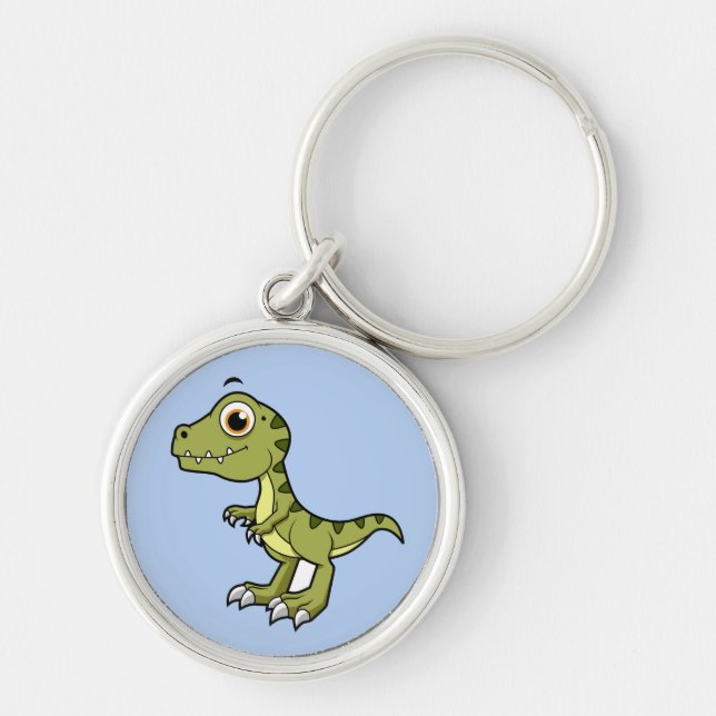 Cute Illustration Of A Tyrannosaurus Rex. Key Ring (Front)