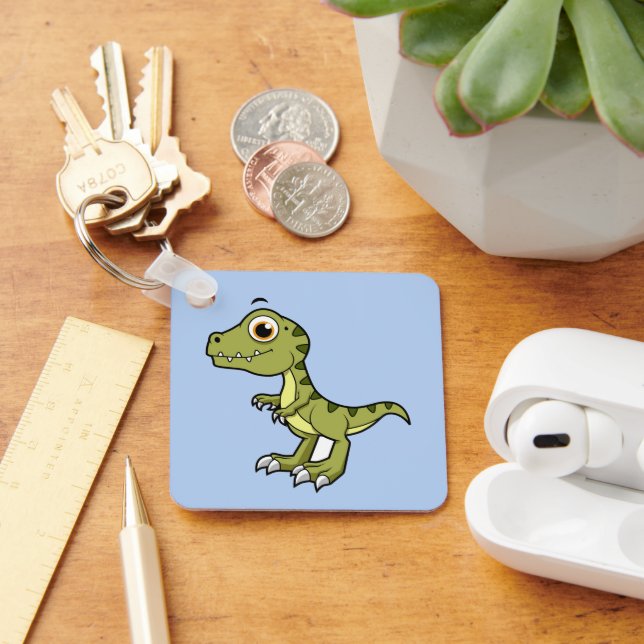 Cute Illustration Of A Tyrannosaurus Rex. Key Ring (Desk)