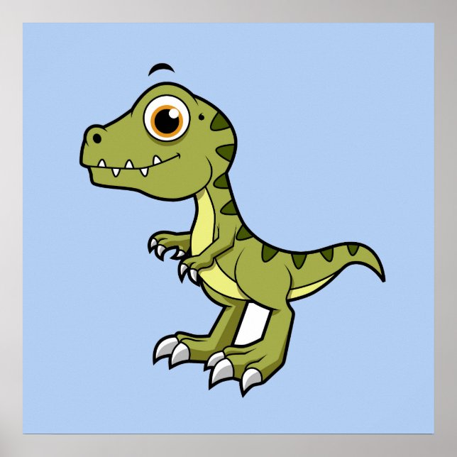 Cute Illustration Of A Tyrannosaurus Rex. Poster (Front)