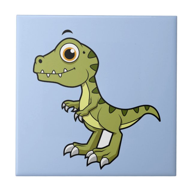 Cute Illustration Of A Tyrannosaurus Rex. Tile (Front)