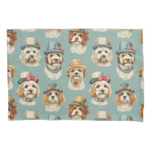 Cute illustration of Dogs in Hats Pillowcase