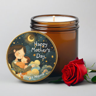 Cute Illustration of Mother & Child | Mother's Day Classic Round Sticker