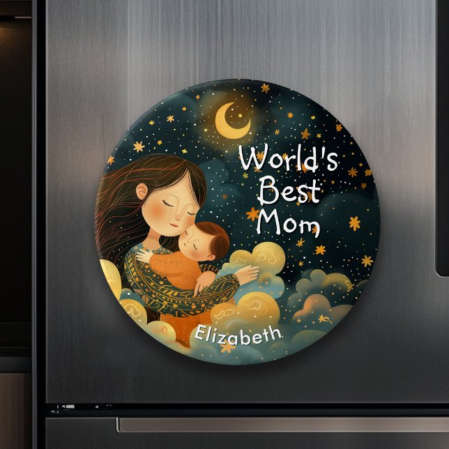 Cute Illustration of Mother & Child | Mother's Day Magnet (Cute Illustration of Mother & Child | Mother's Day Magnet)