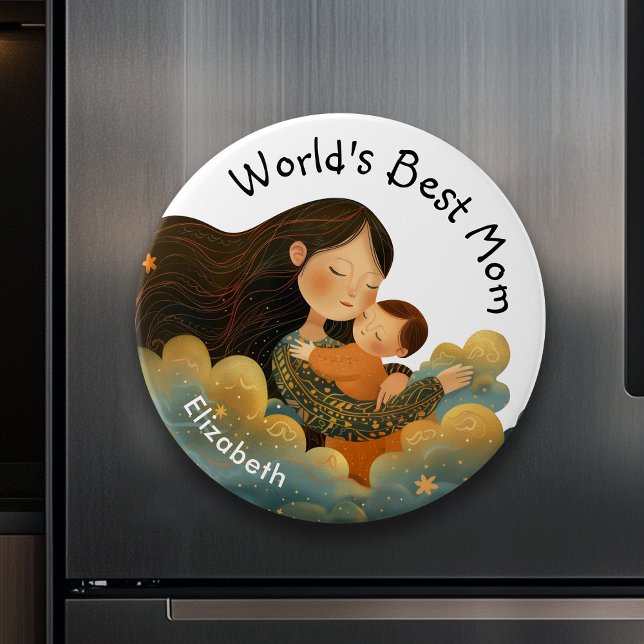 Cute Illustration of Mother & Child | Mother's Day Magnet (Cute Illustration of Mother & Child | Mother's Day Magnet)