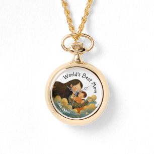 Cute Illustration of Mother & Child Mother's Day Watch