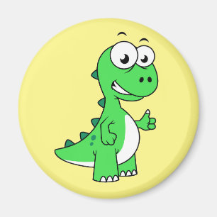 Cute Illustration Of Tyrannosaurus Rex. 2 Magnet