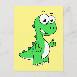 Cute Illustration Of Tyrannosaurus Rex. 2 Postcard