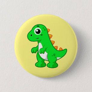 Cute Illustration Of Tyrannosaurus Rex. 6 Cm Round Badge