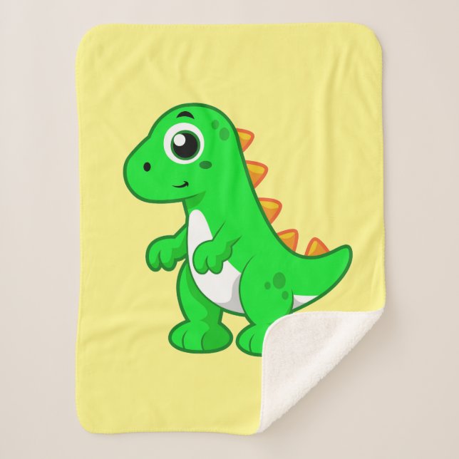 Cute Illustration Of Tyrannosaurus Rex. Sherpa Blanket (Front)