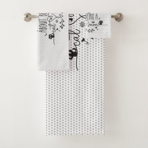 Cute I'm feline pretty good about being a cat mum Bath Towel Set