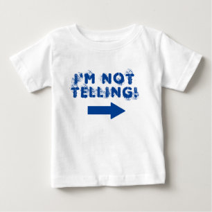 Cute "I'm Not Telling!" Quote with Arrow Baby T-Shirt