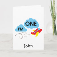 Cute I'M One Plane Boy 1st Birthday