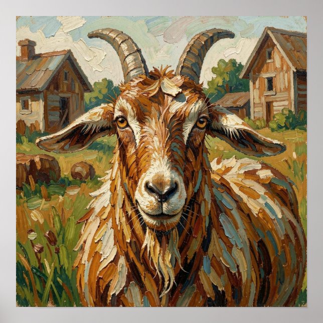 Cute Impastos Farm Animal Goat   Poster (Front)
