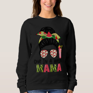 Cute In A Melon Mama Messy Bun Watermelon Summer Sweatshirt