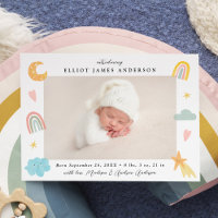 Cute In the Clouds Rainbow & Stars Photo Birth