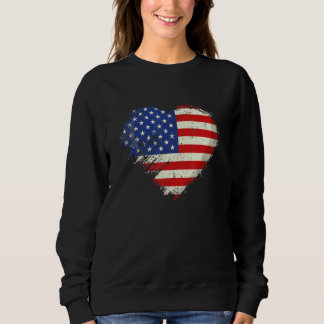 Cute Independence Free Day July 4th American Flag  Sweatshirt