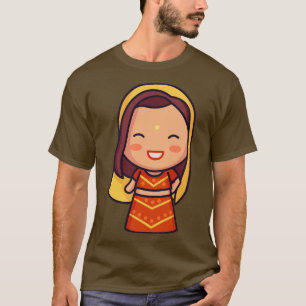 Cute Indian Bride in Traditional Clothing toon 1 T-Shirt