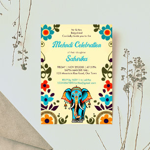 Cute Indian wedding elephant mehndi template
