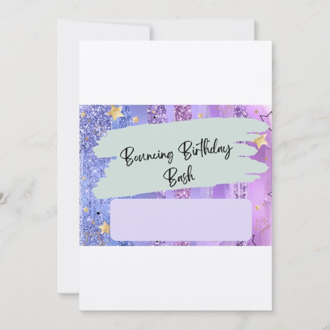 Cute indoor trampoline park birthday invitation (Front)