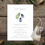 Cute Ink Blue Shoes Foliage Boy Baby Shower Invite<br><div class="desc">For any further customisation or any other matching items,  please feel free to contact me at yellowfebstudio@gmail.com</div>