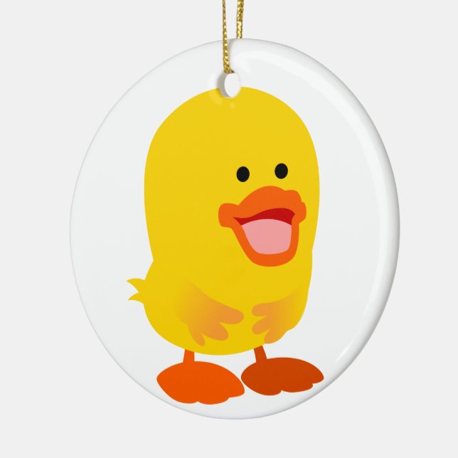 Cute Innocent Cartoon Duckling Ceramic Tree Decoration (Left)