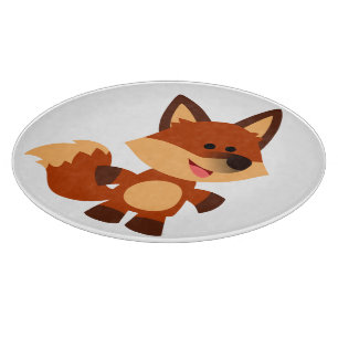 Cute Innocent Cartoon Fox Cutting Board