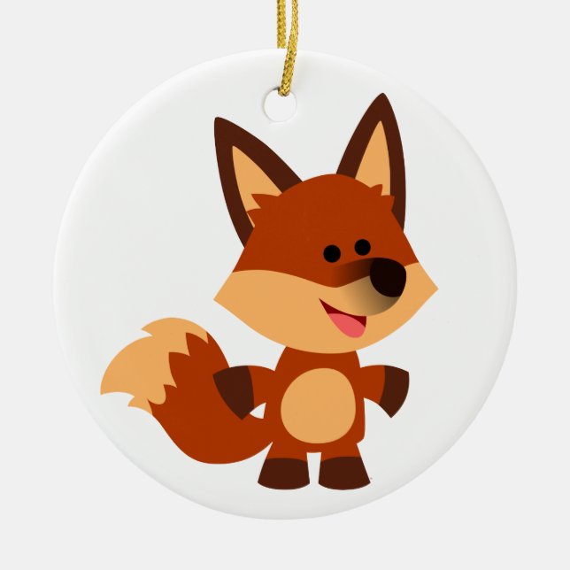 Cute Innocent Cartoon Fox Ornament (Front)