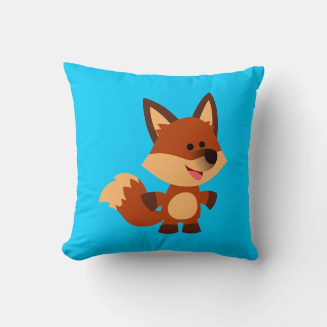 Cute Innocent Cartoon Fox Pillow (Front)
