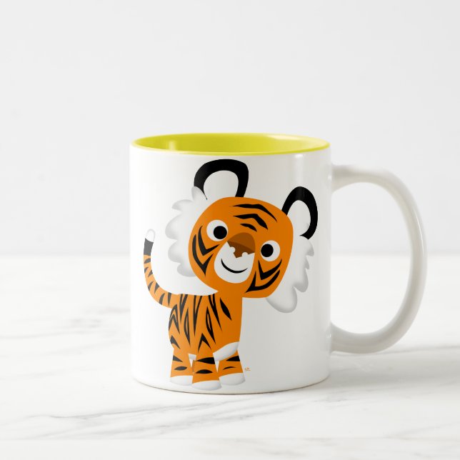 Cute Inquisitive Cartoon Tiger Mug (Right)