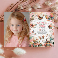 Cute Insects Bugtastic Girl Kids Photo Birthday