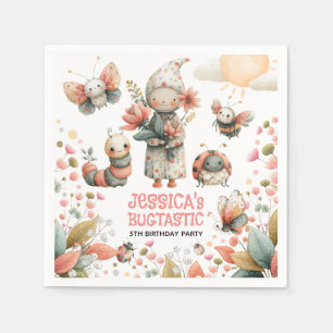 Cute Insects Pastel BUGTASTIC Kids Birthday Party Napkin