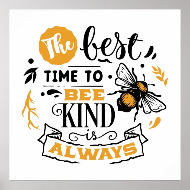 cute inspirational bee word art  poster (Front)