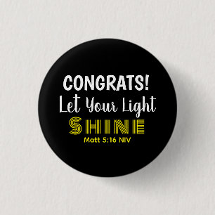 Cute Inspirational Bible Verse Graduation Black 3 Cm Round Badge