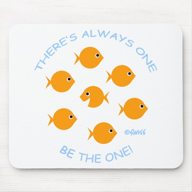 Cute Inspirational Goldfish Mousepad (Front)