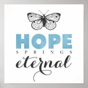Cute Inspirational Hope Springs Eternal Butterfly Poster