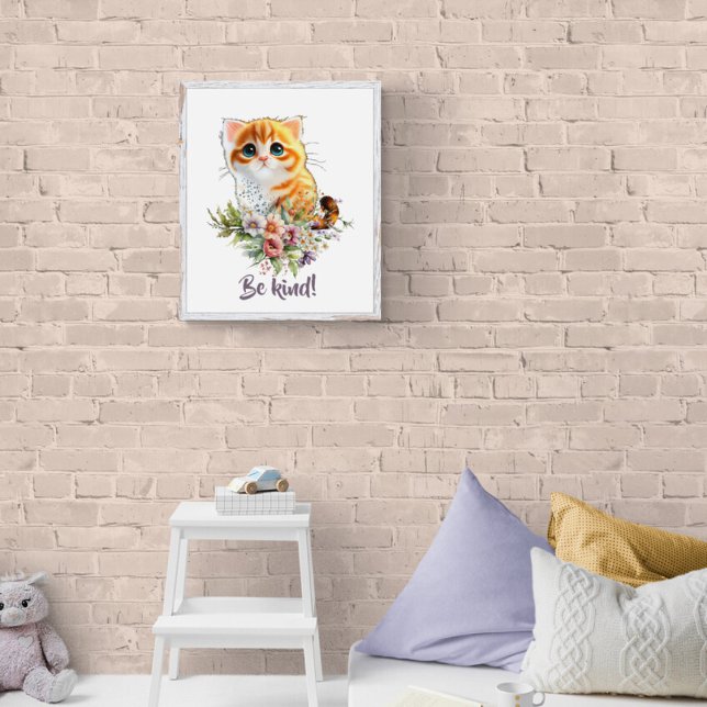 Cute Inspirational Orange Kitty Nursery  Poster (Creator Uploaded)