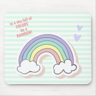 Cute Inspirational Rainbow Quote - Kids Mouse Pad