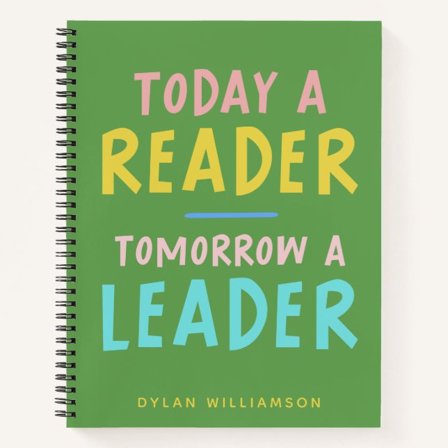 Cute Inspirational Reading Quote for Kids Custom Notebook (Front)