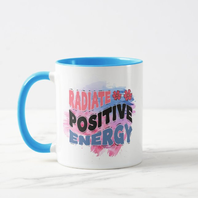 Cute inspirational word art positive  mug (Left)
