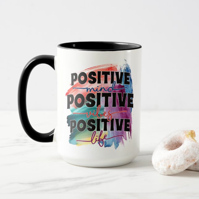 Cute inspirational word art positive mug (With Donut)