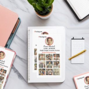 Cute insta grid profile layout business card