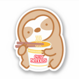 Cute Instant Ramen Noodle Soup Sloth