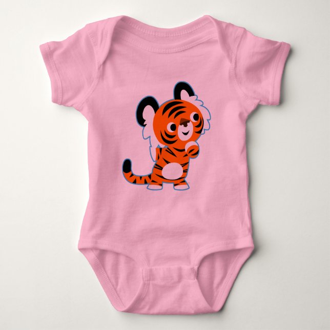 Cute Interested Cartoon Tiger Baby Clothing Bodysuit (Front)