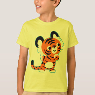 Cute Interested Cartoon Tiger Children T-Shirt