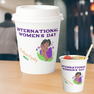Cute International Women's Day Custom Paper Cups