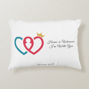 Cute Intertwined Heart Queen Crown Couple Coffee Decorative Cushion