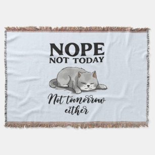 Cute Introvert Cat Throw Blanket