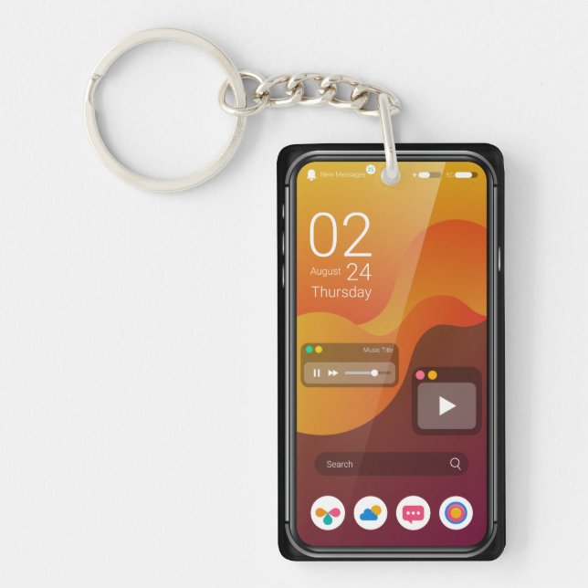 Cute iPhone Tech Lover Gift Key Ring (Front)